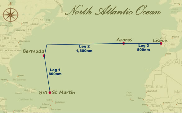 Transatlantic passage plan