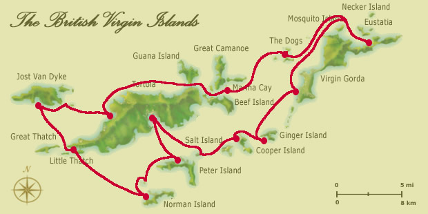 British Virgin Islands Sailing Itinerary